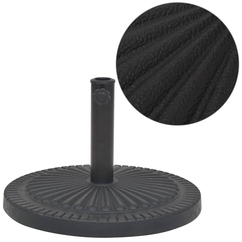 vidaXL Parasol Base Resin Round Black 30.9 lb