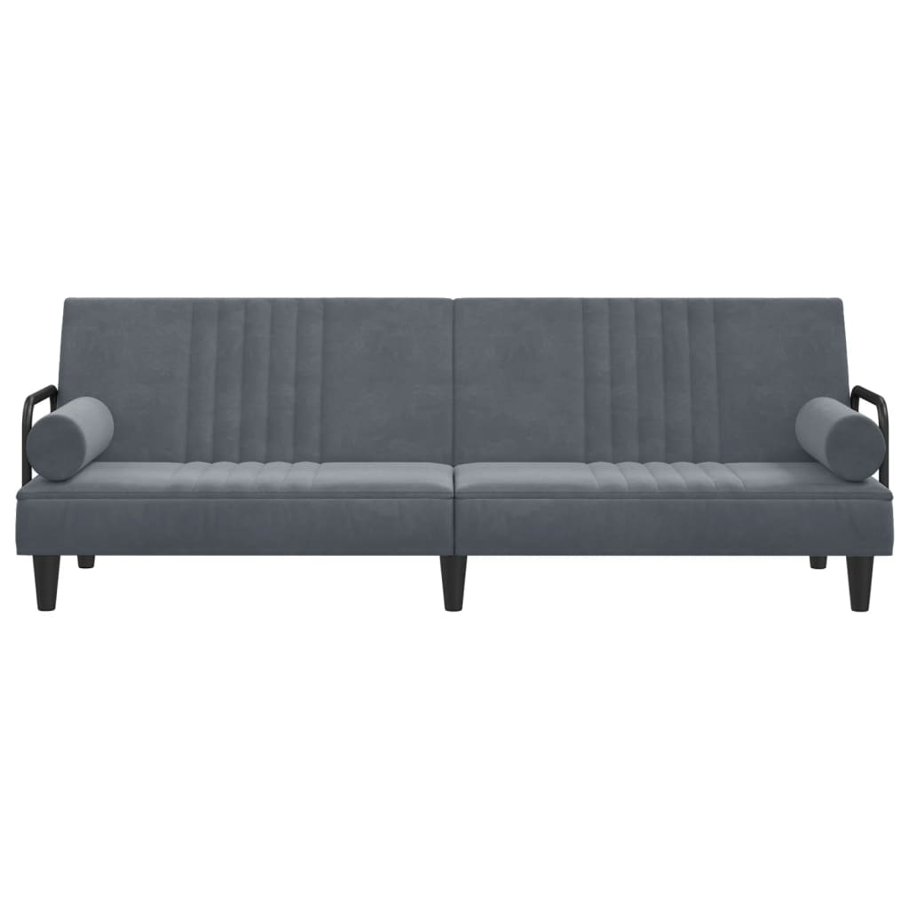 vidaXL Sofa Bed with Armrests Dark Gray Velvet