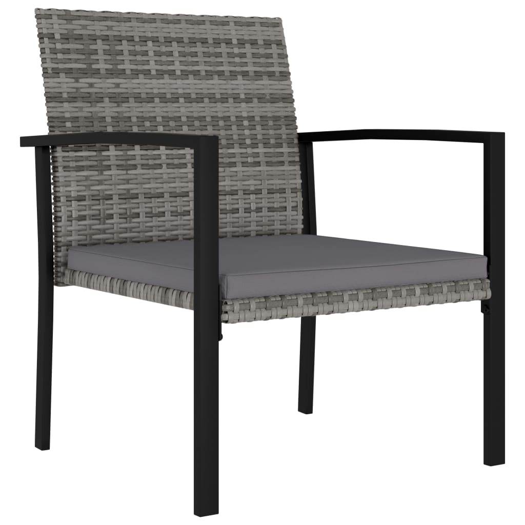 vidaXL 5 Piece Patio Dining Set Poly Rattan Gray