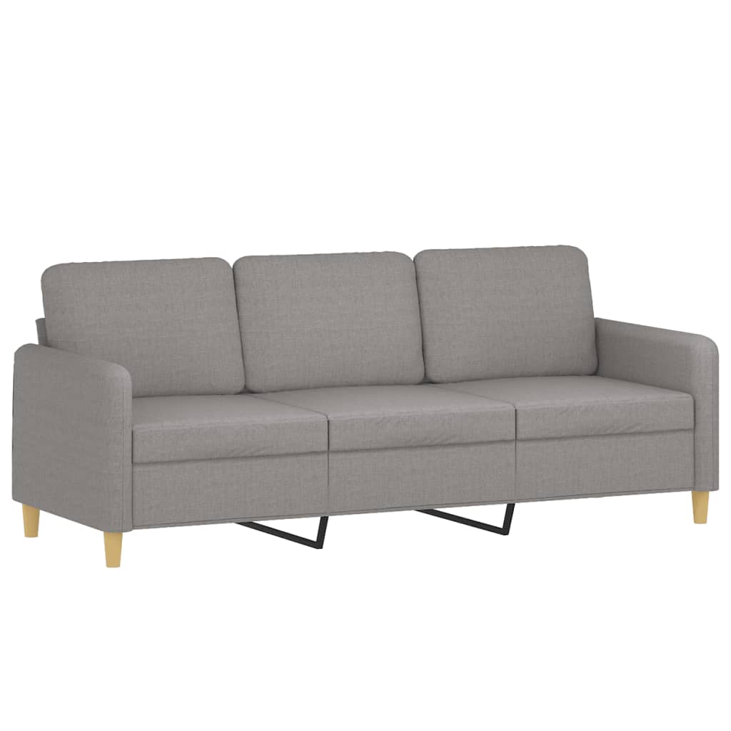 vidaXL 3-Seater Sofa with Footstool Light Gray 70.9" Fabric