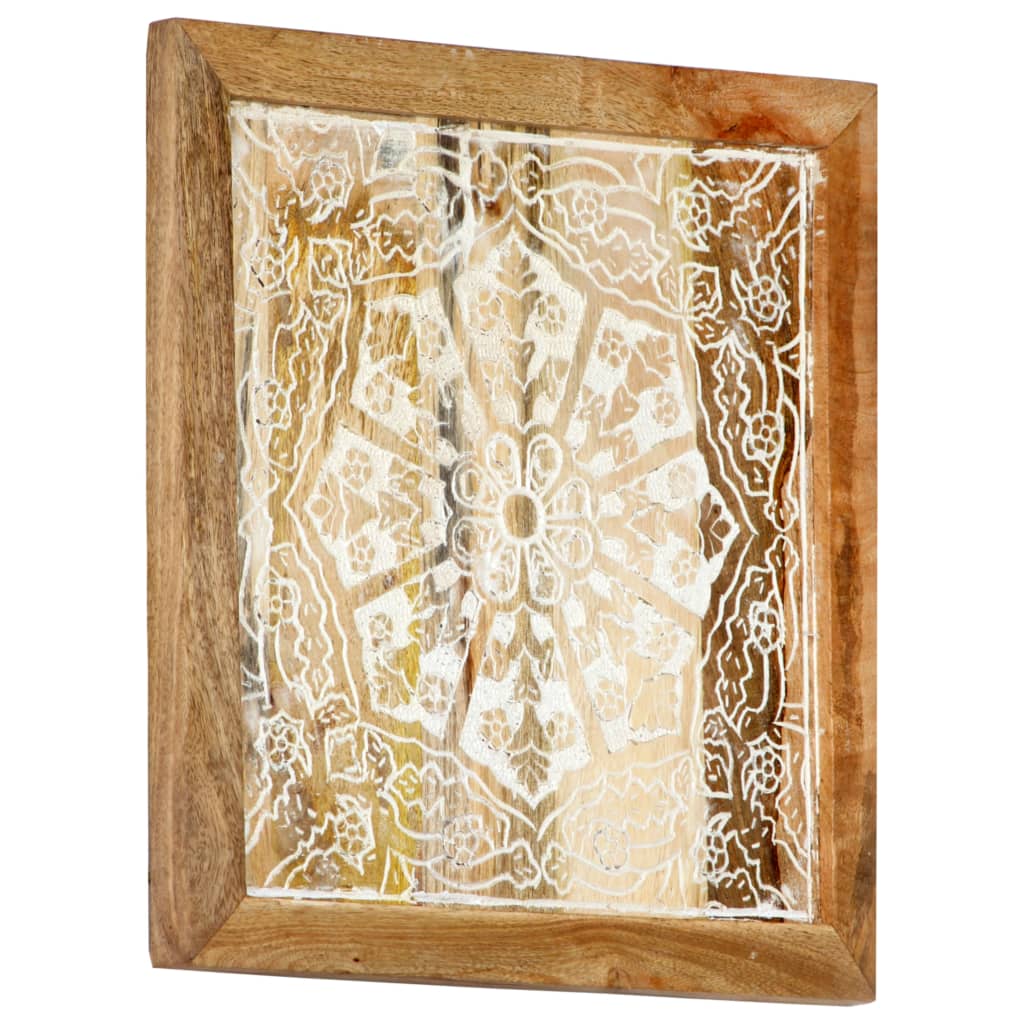 vidaXL Hand-Carved Wall Panels 2 pcs Solid Mango Wood 15.7"x15.7"x0.6"