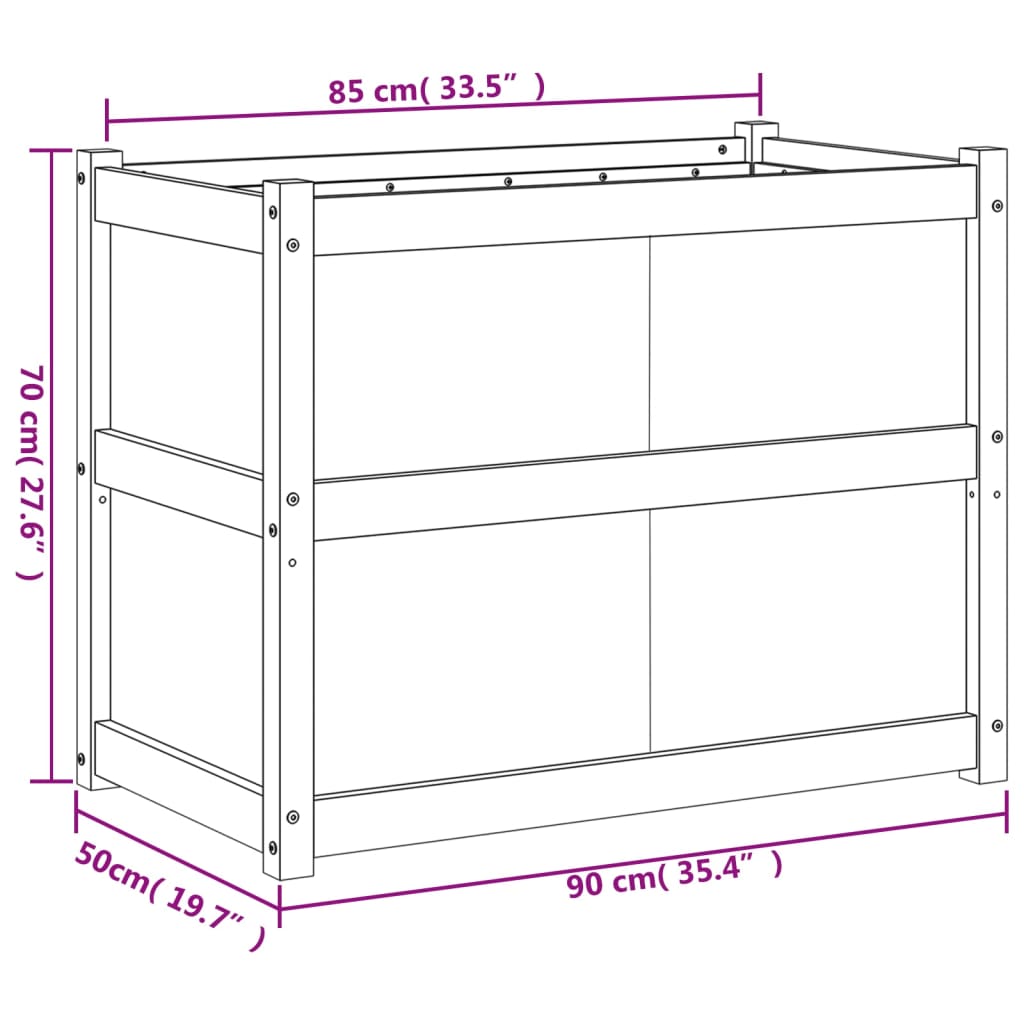 vidaXL Garden Planter 35.4"x19.7"x27.6" Solid Wood Douglas