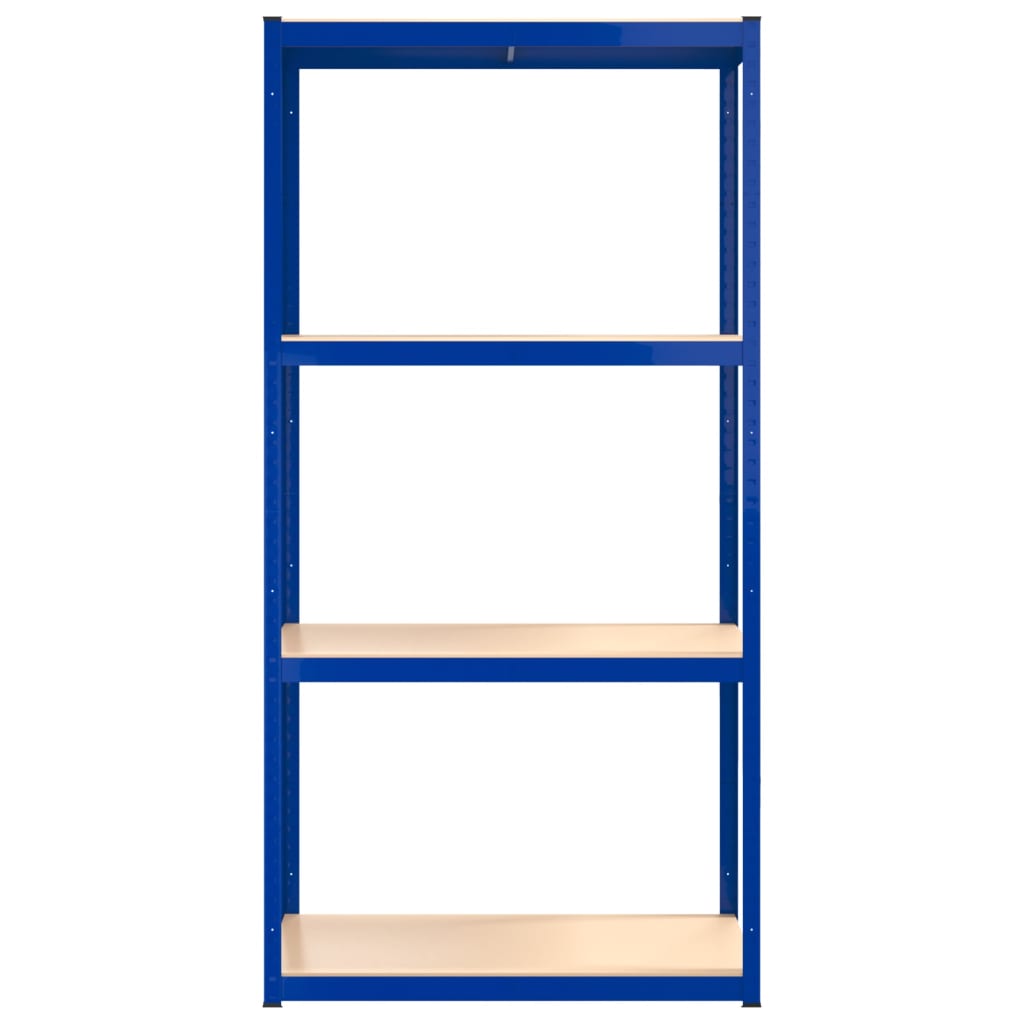 vidaXL 4-Layer Shelves 2 pcs Blue Steel&Engineered Wood