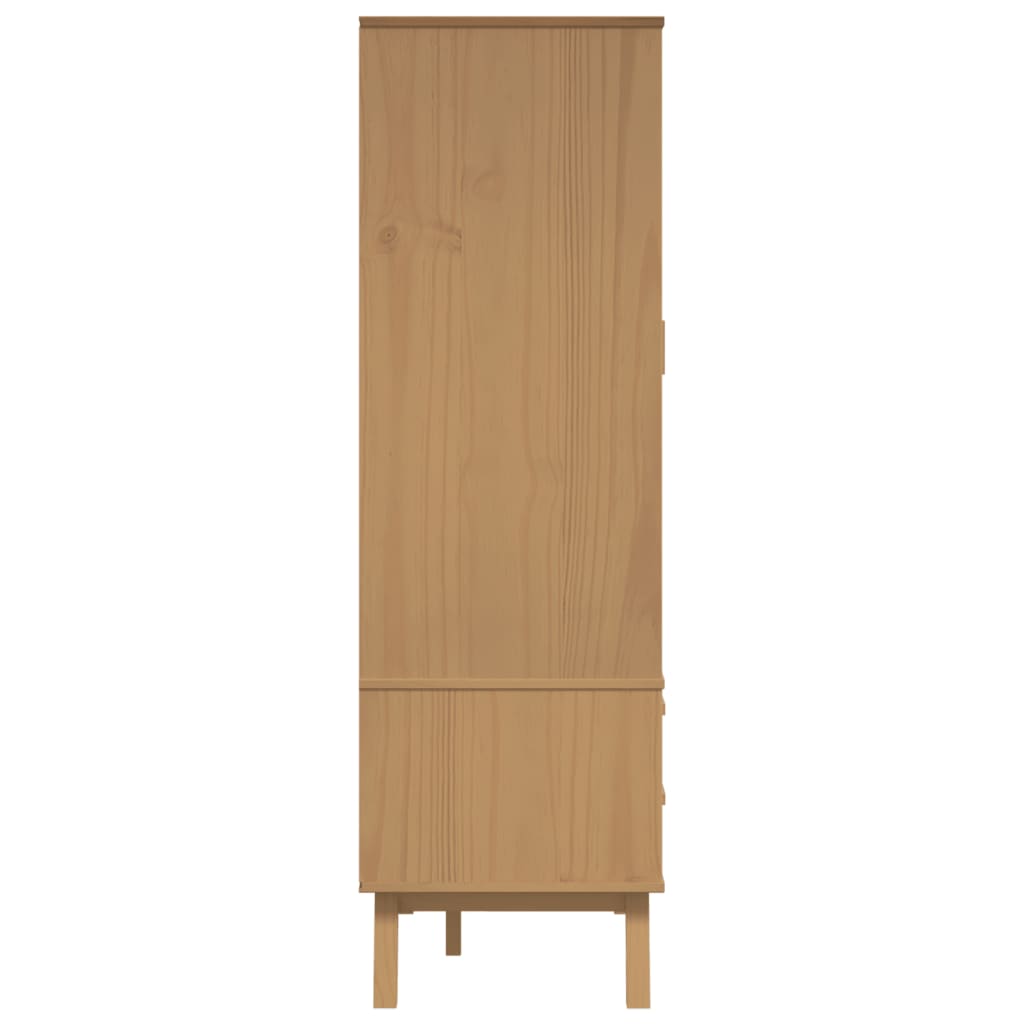 vidaXL Wardrobe OLDEN White and Brown 30.1"x20.9"x67.7" Solid Wood Pine