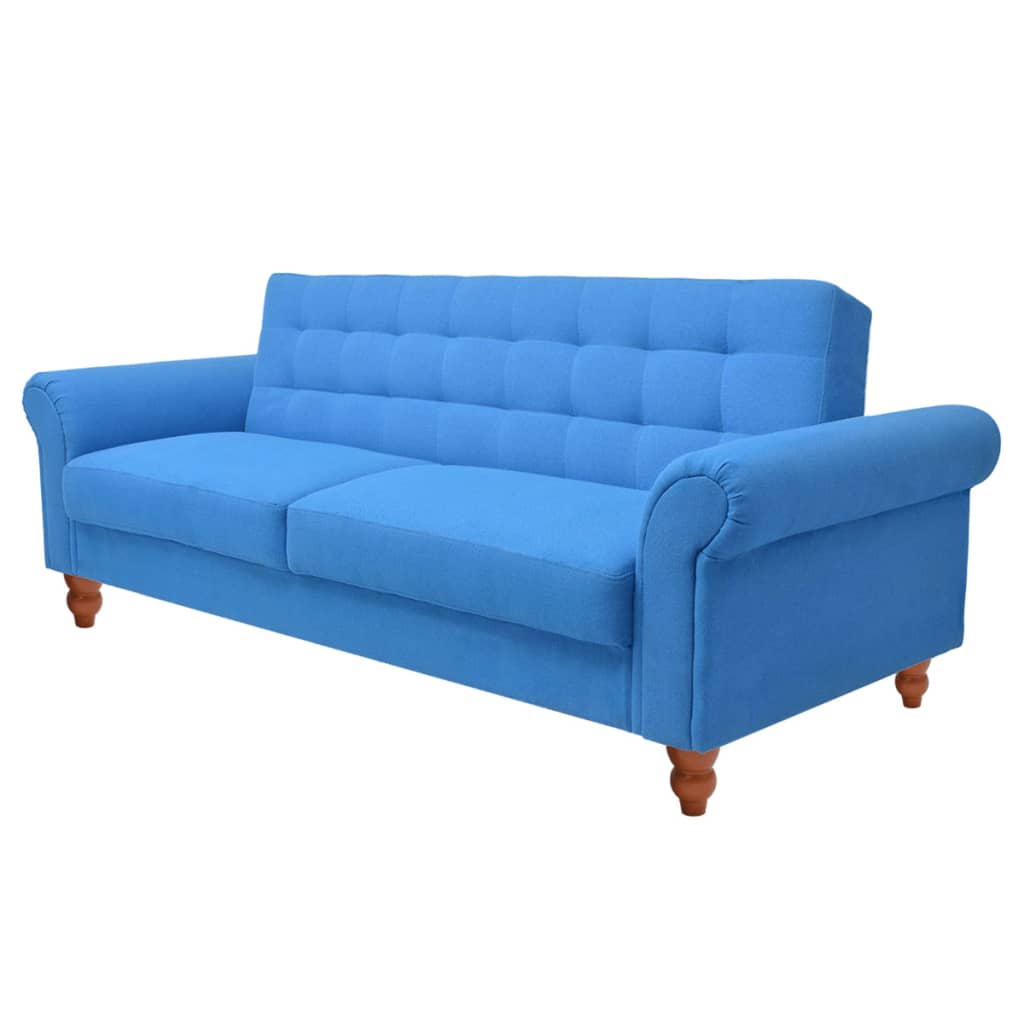 vidaXL Convertible Sofa Bed Fabric Blue