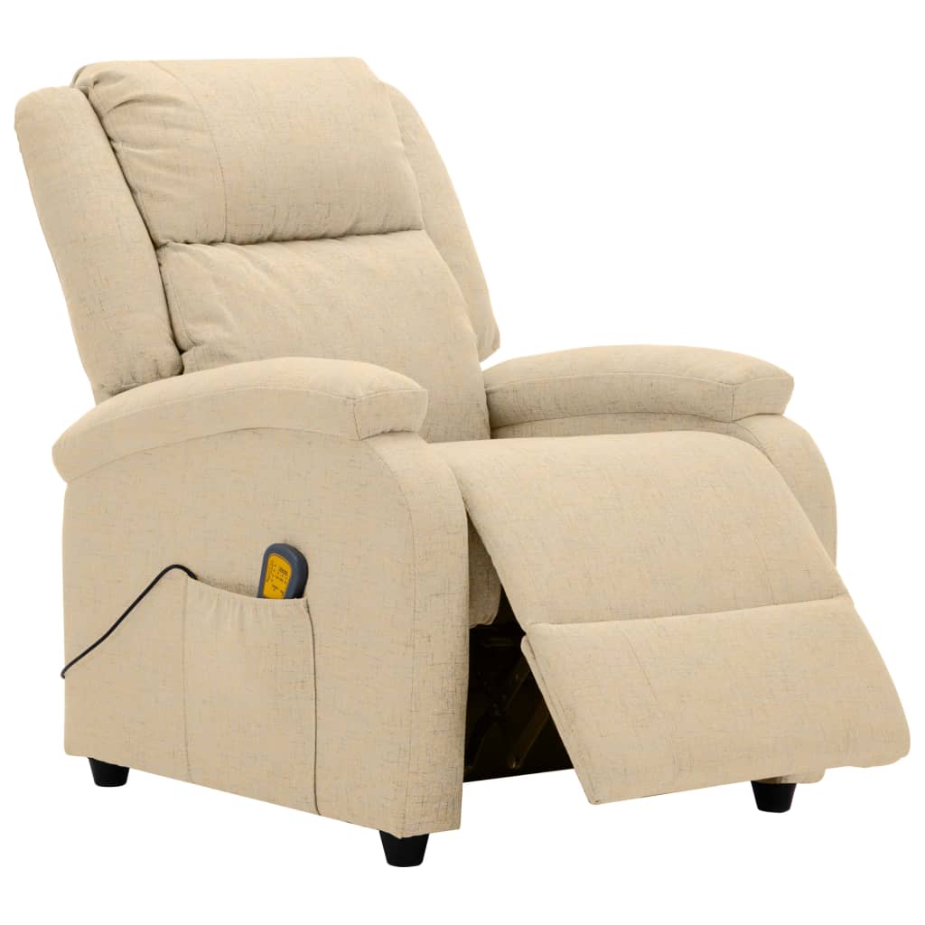 vidaXL Massage Chair Cream Fabric