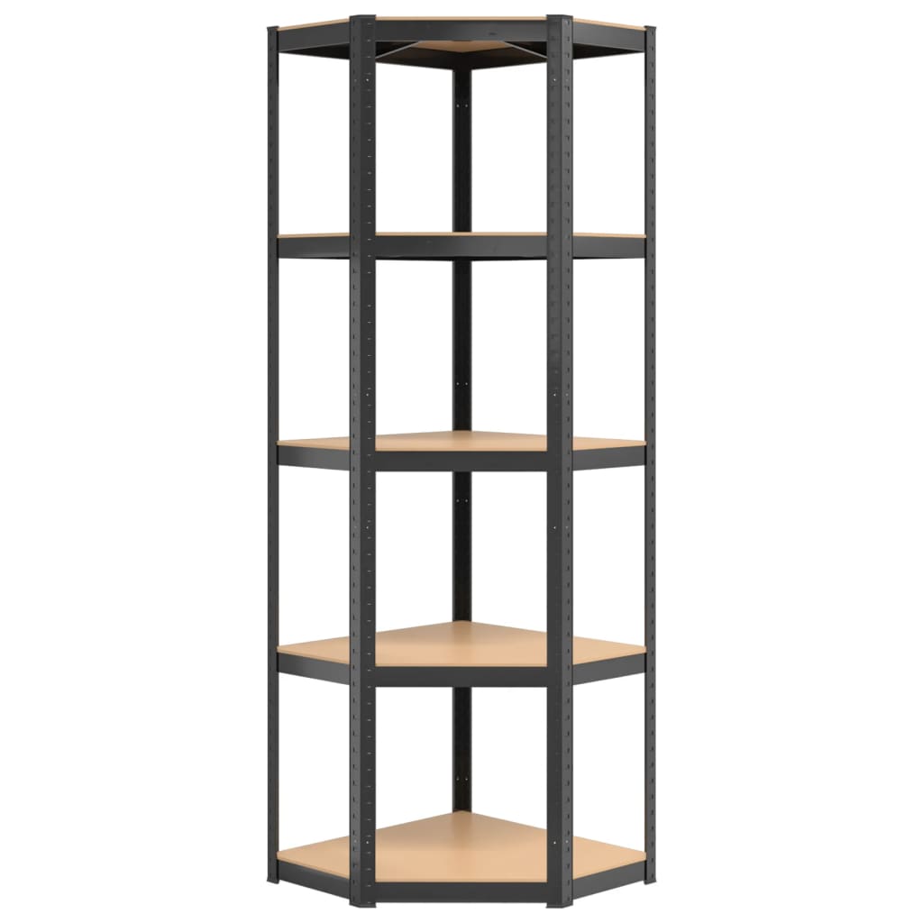 vidaXL 5-Layer Shelves 4 pcs Anthracite Steel&Engineered Wood