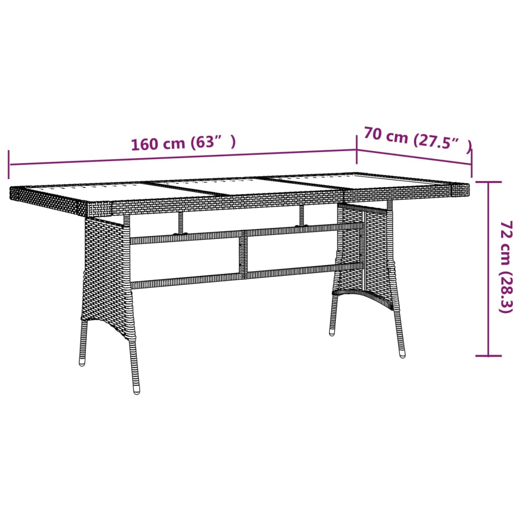 vidaXL 9 Piece Patio Dining Set Poly Rattan Black