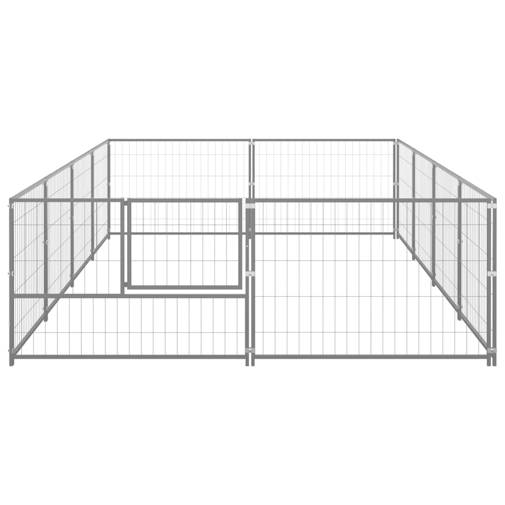 vidaXL Dog Kennel Silver 86.1 ft² Steel