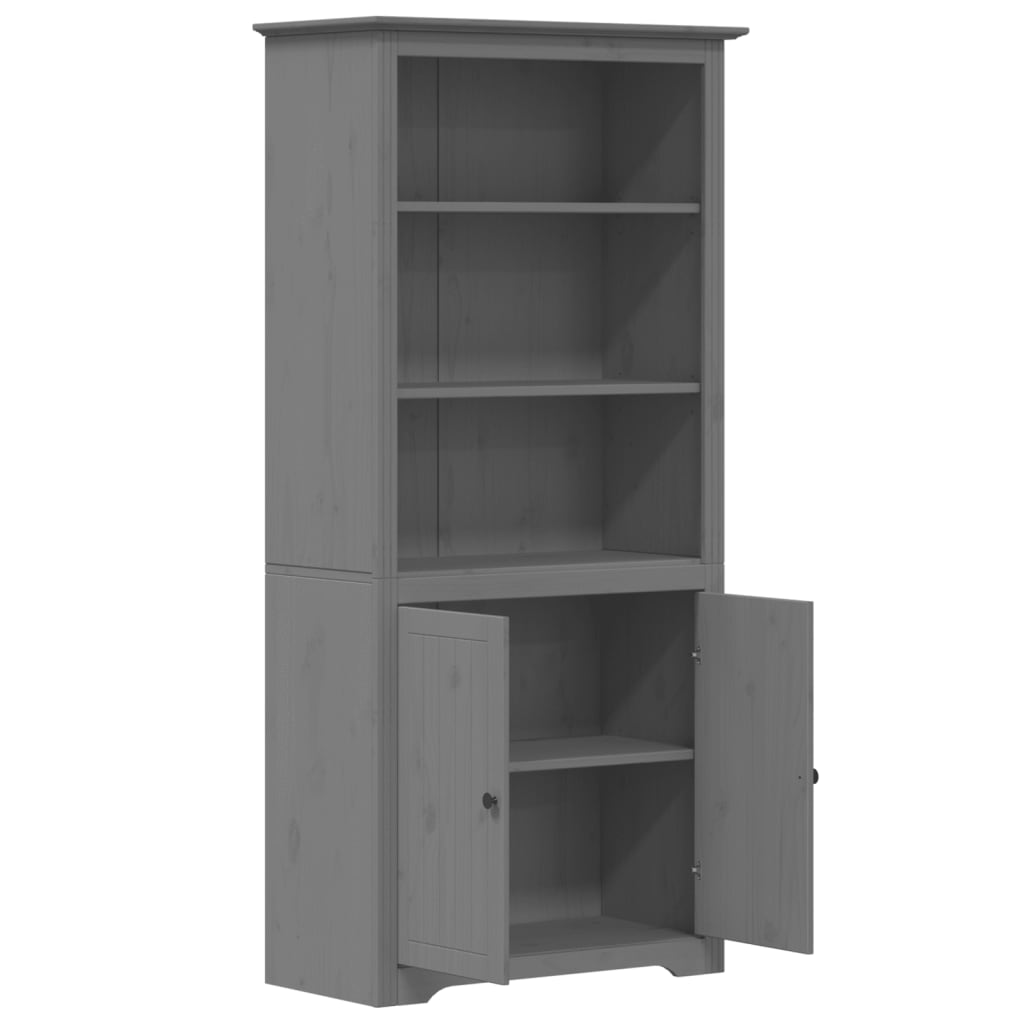vidaXL Bookcase BODO Gray 32.3"x15.7"x68.1" Solid Wood Pine