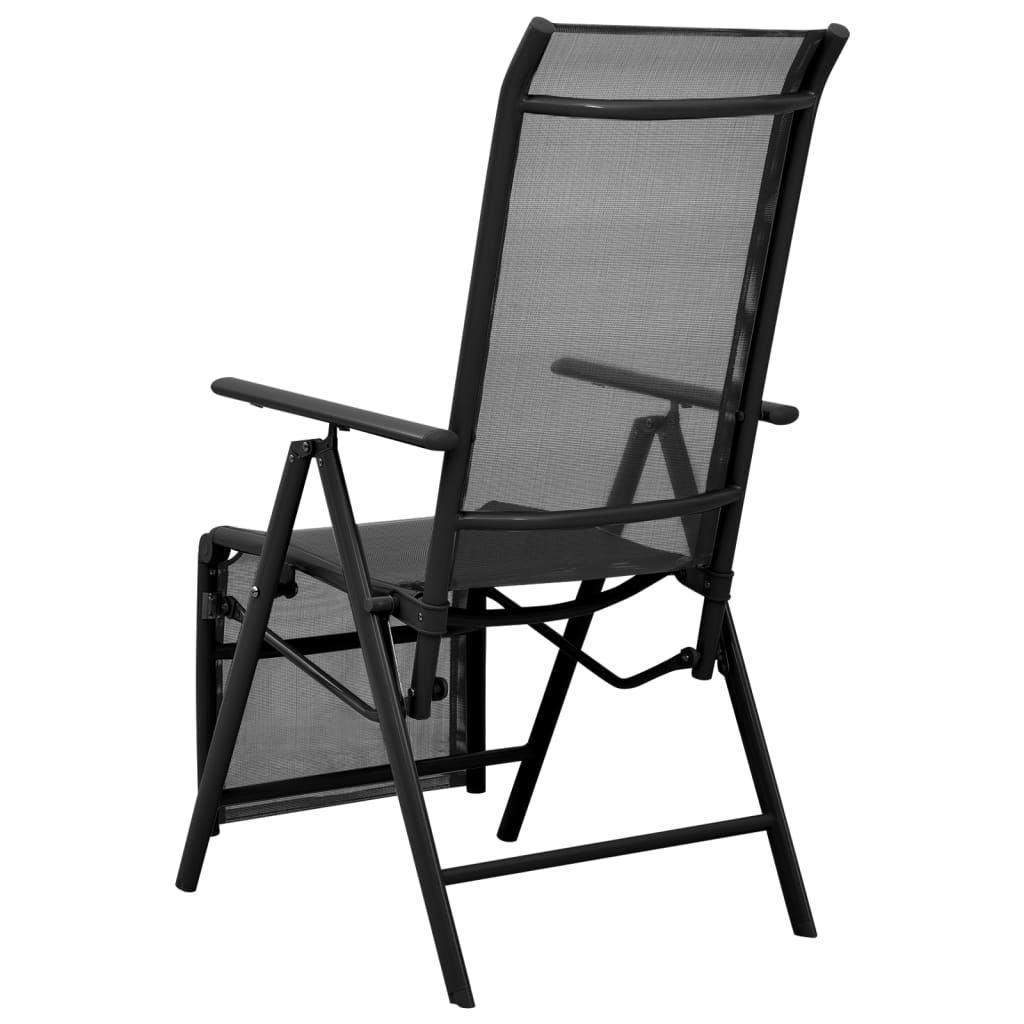 vidaXL Reclining Deck Chair Aluminum and Textilene Black