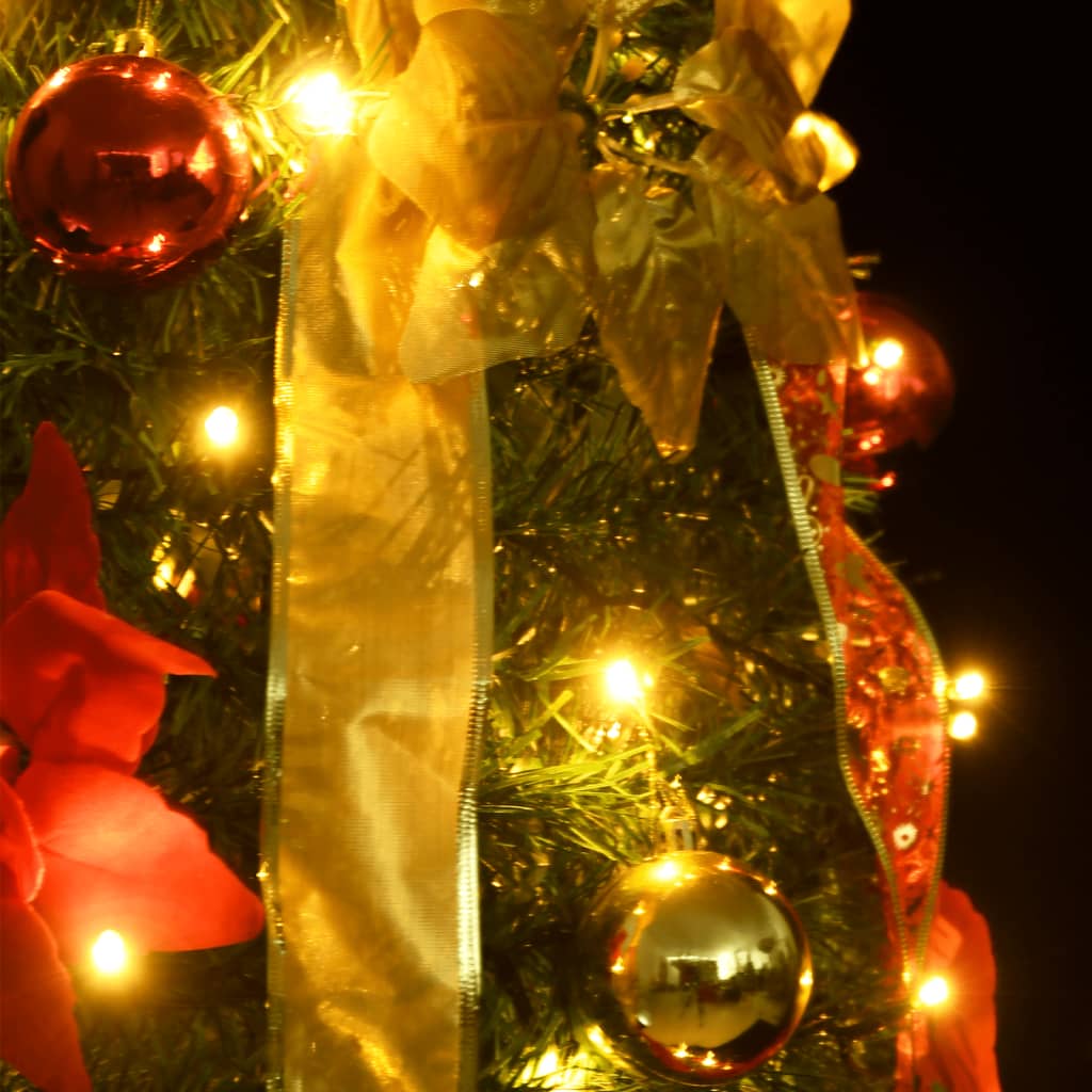 vidaXL Artificial Christmas Tree Pop-up 150 LEDs Green 70.9"