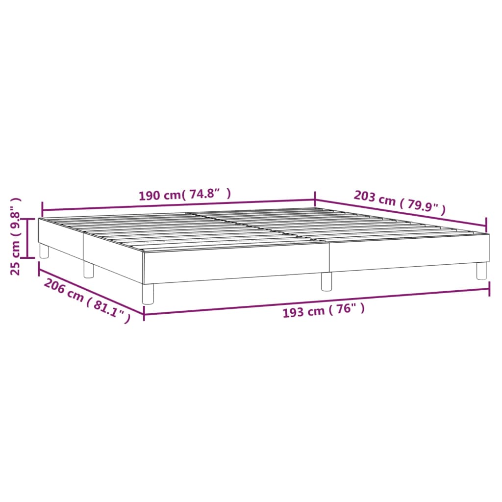 vidaXL Bed Frame Dark Gray 76"x79.9" King Fabric