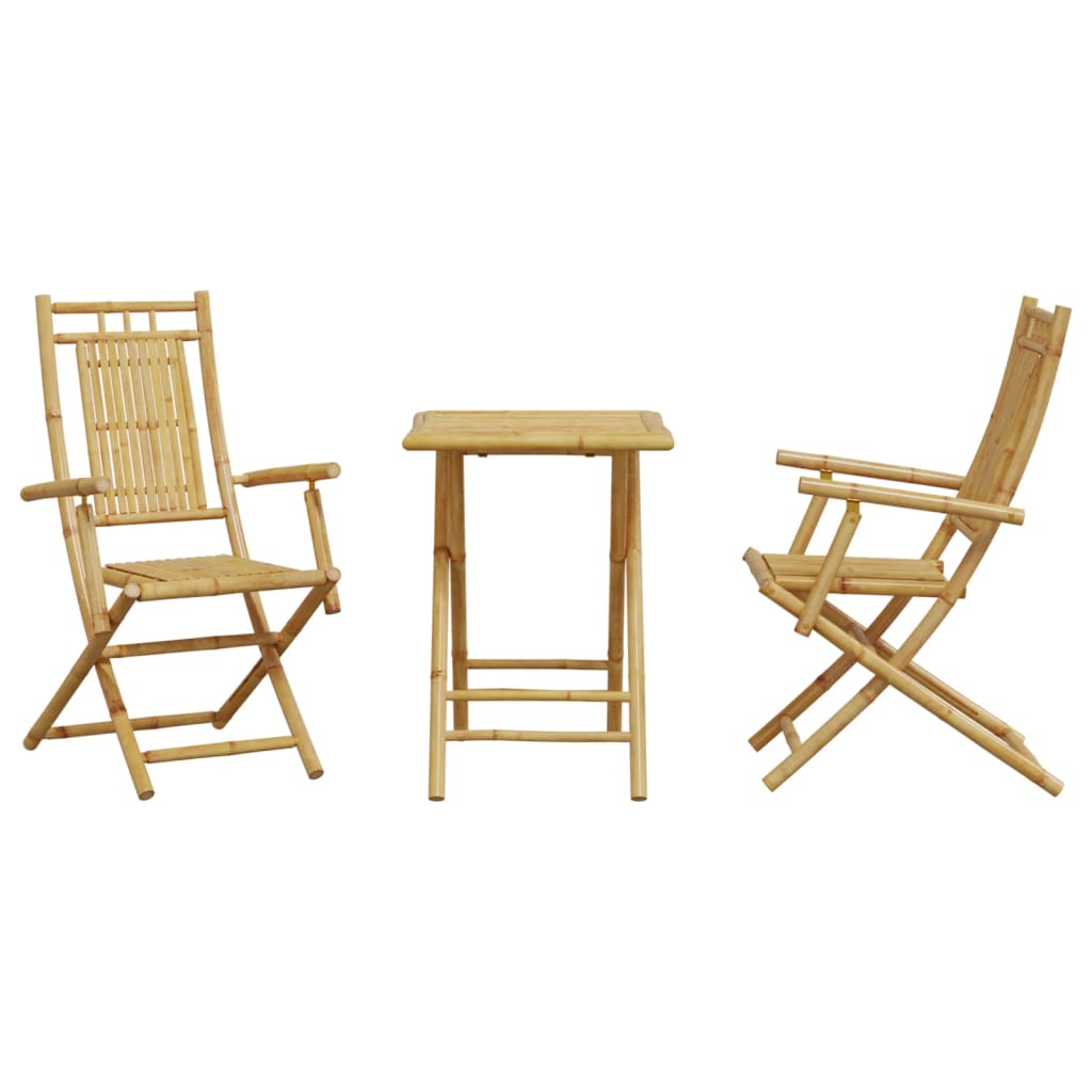 vidaXL 3 Piece Bistro Set Bamboo