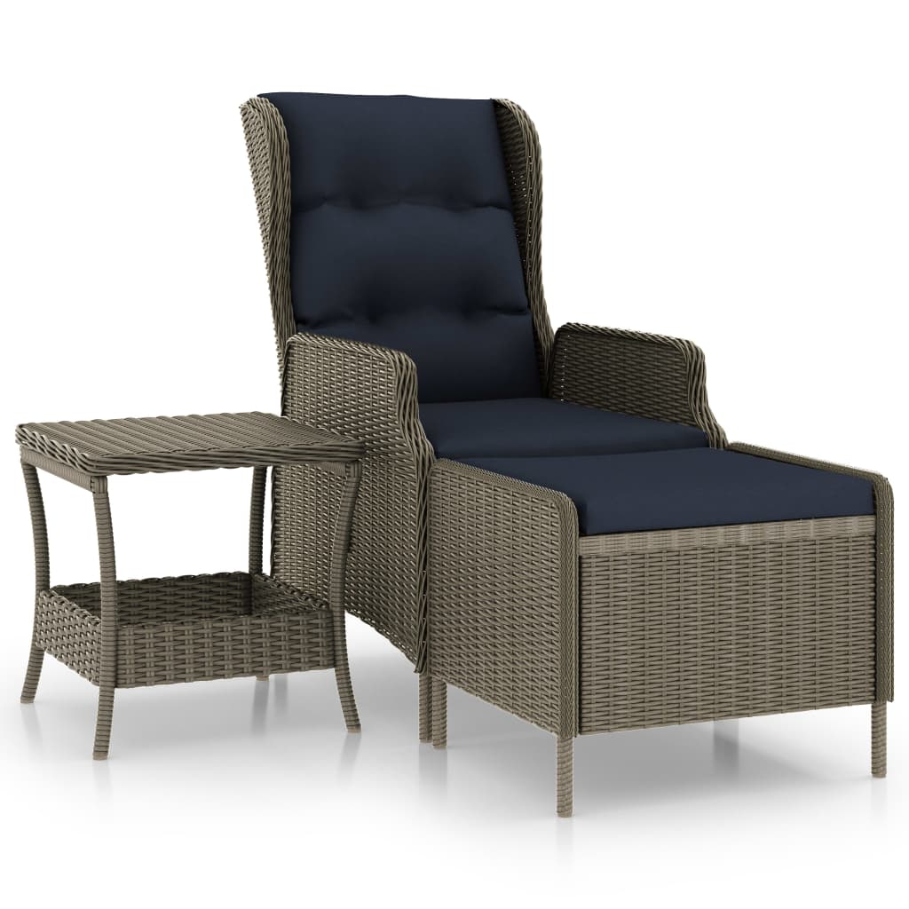 vidaXL 2 Piece Patio Lounge Set with Cushions Poly Rattan Brown