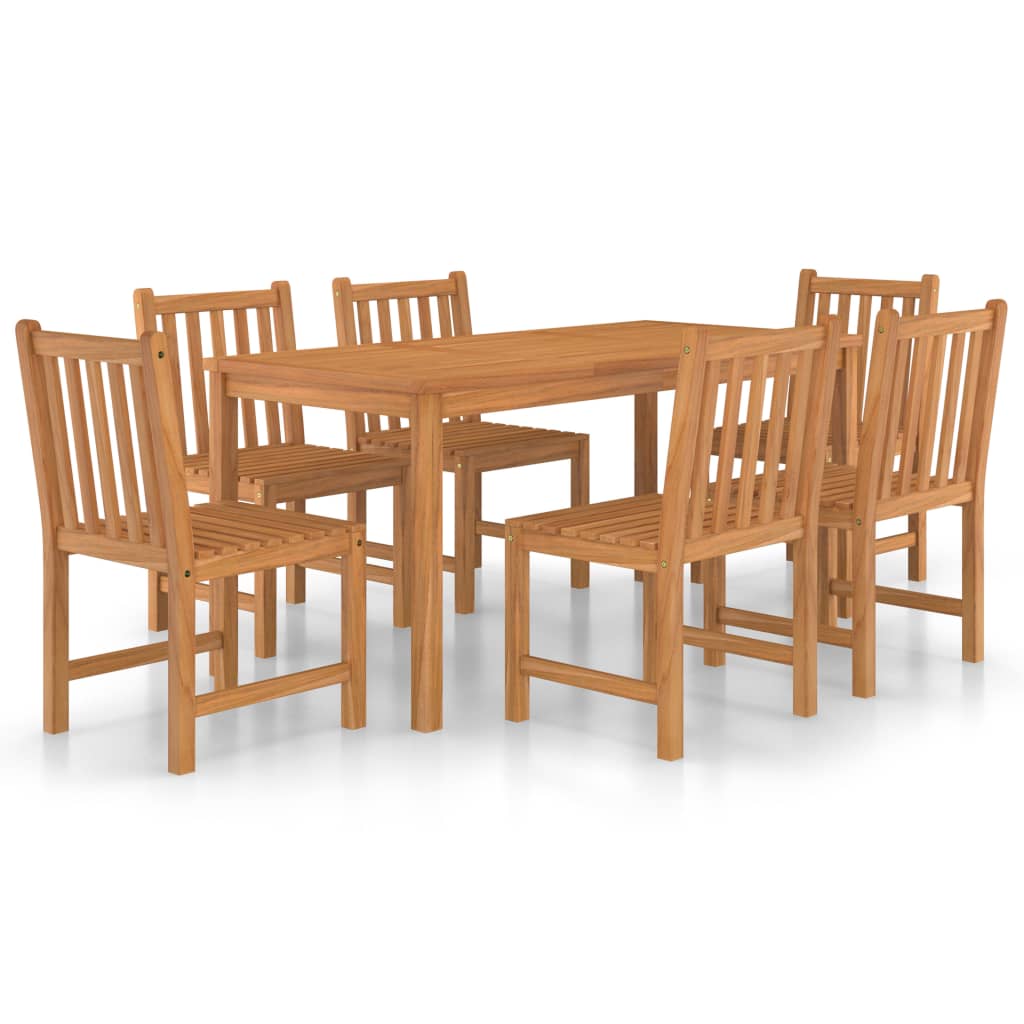 vidaXL 7 Piece Patio Dining Set Solid Teak Wood