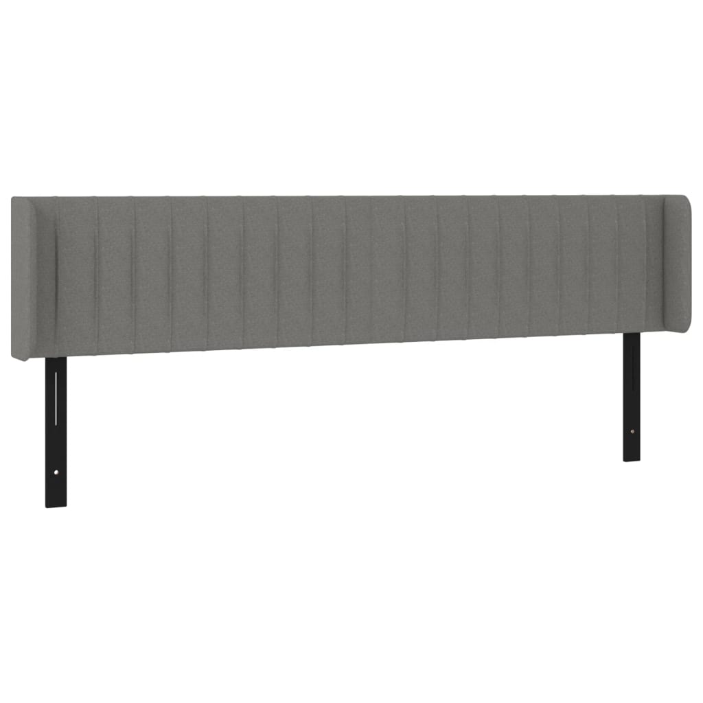 vidaXL Headboard with Ears Dark Gray 72"x6.3"x30.7"/34.6" Fabric