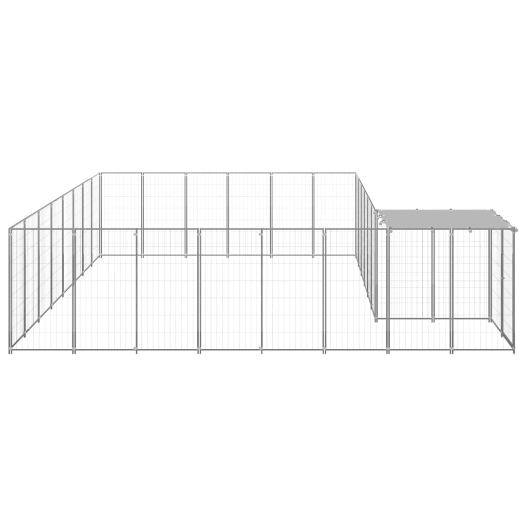 vidaXL Dog Kennel Silver 169.3 ft² Steel