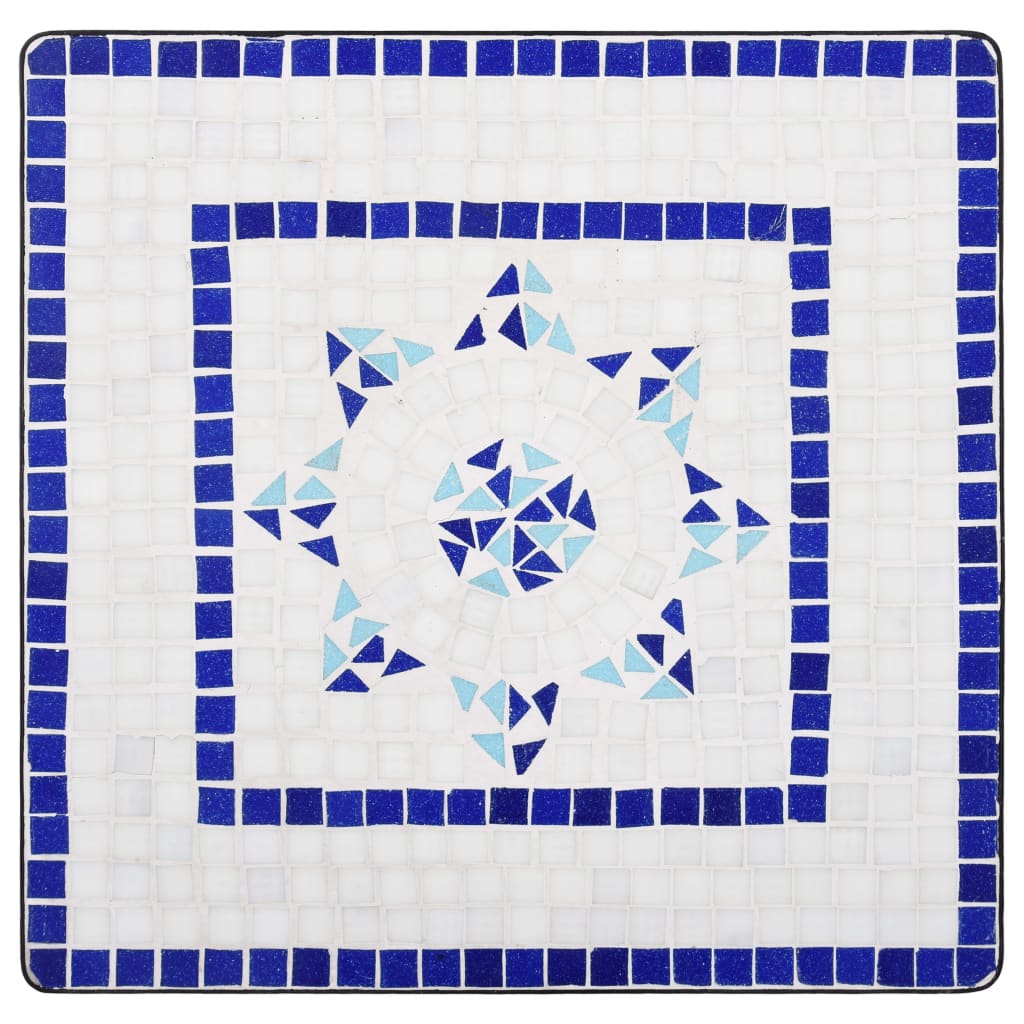 vidaXL Mosaic Bistro Table Blue and White 23.6" Ceramic