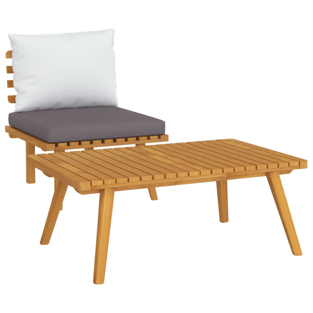 vidaXL 2 Piece Patio Lounge Set with Cushions Solid Acacia Wood