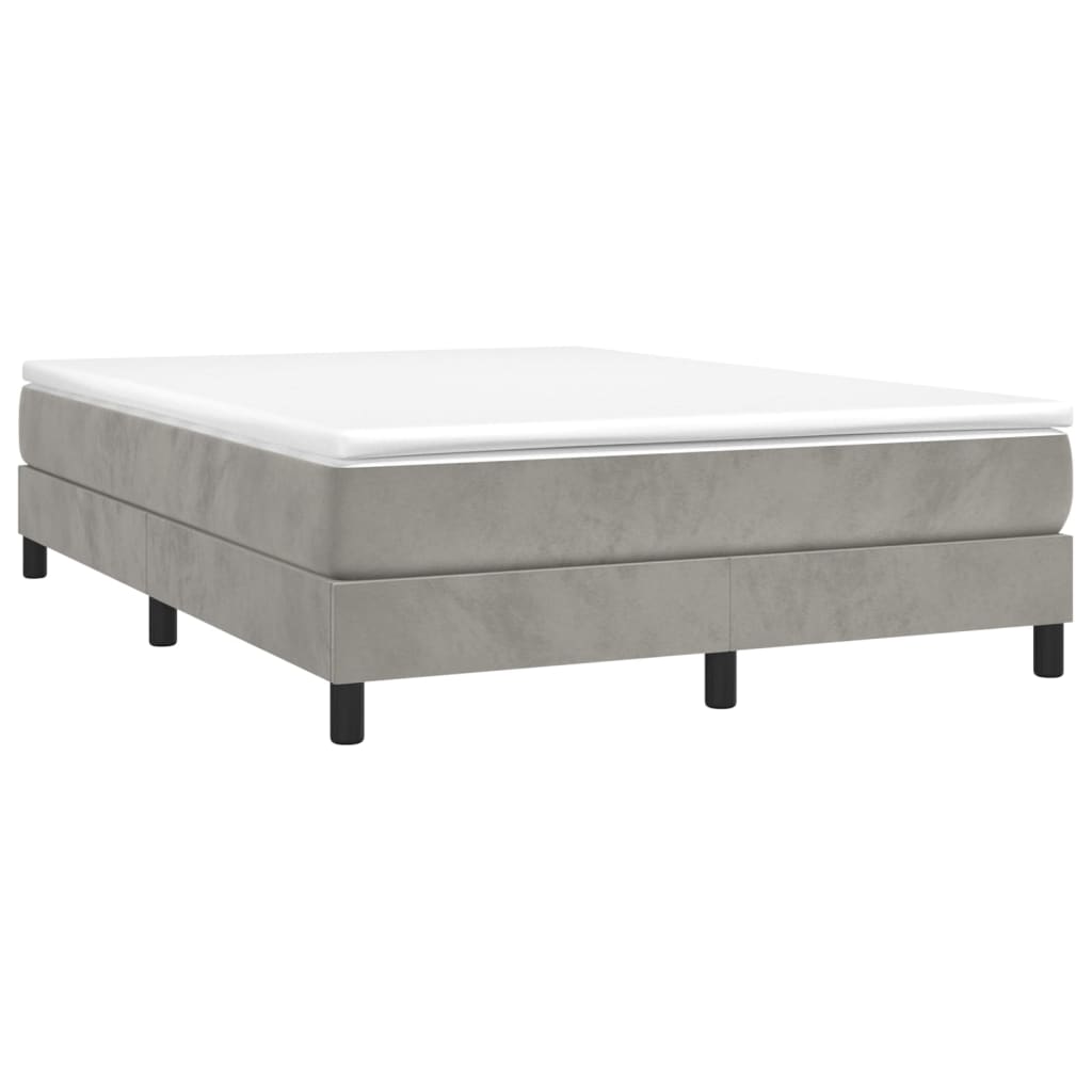 vidaXL Bed Frame Light Gray 53.9"x74.8" Full Velvet