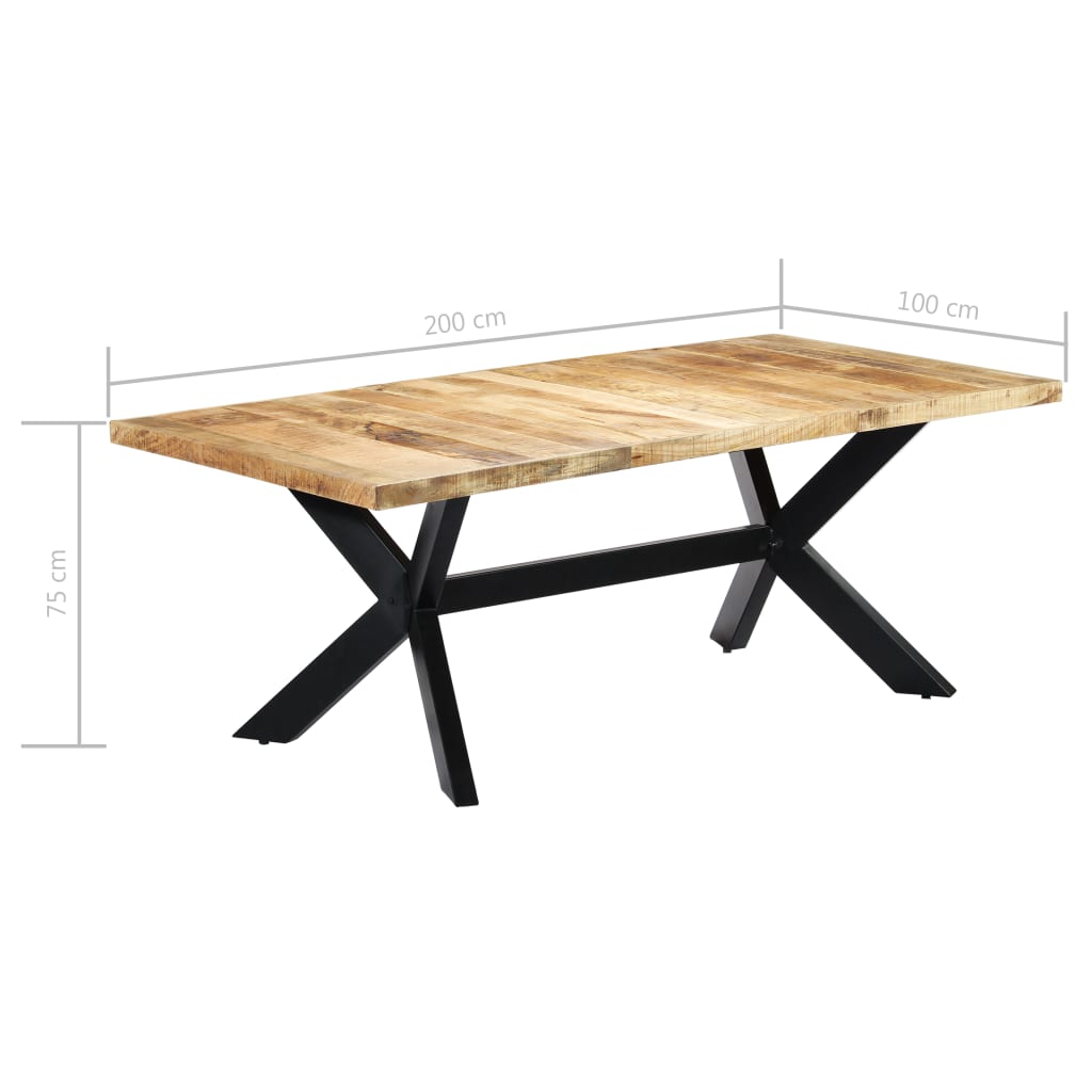 vidaXL Dining Table 78.7"x39.4"x29.5" Solid Mango Wood