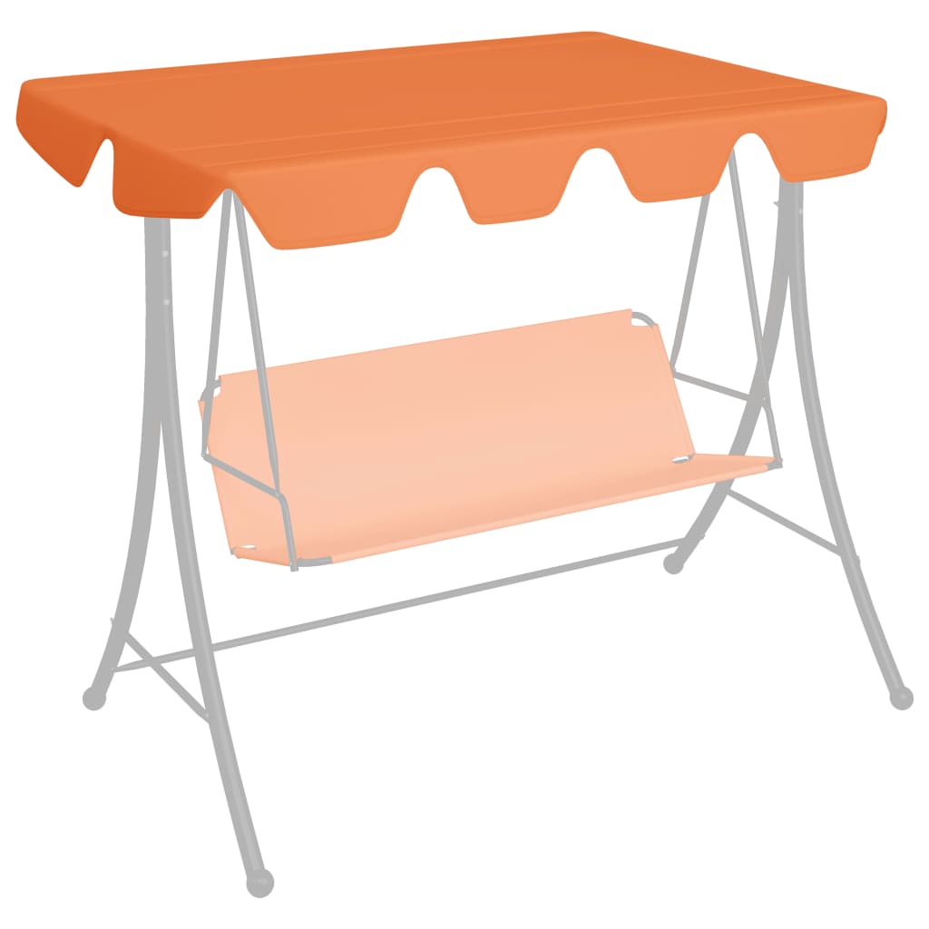 vidaXL Replacement Canopy for Garden Swing Orange 59.1"/51.2"x41.3"/27.6"