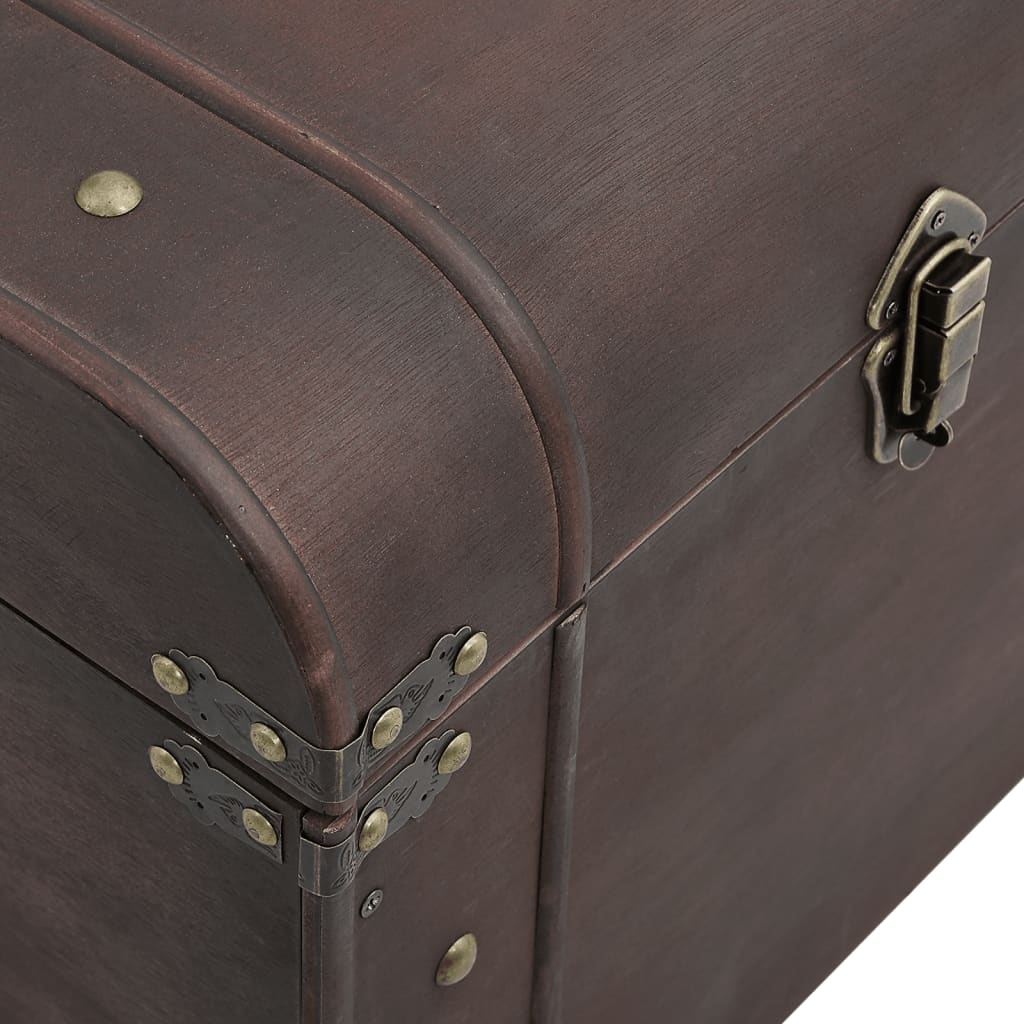 vidaXL Treasure Chest with Latches Dark Brown 31.3"x15.6"x15.6" Plywood