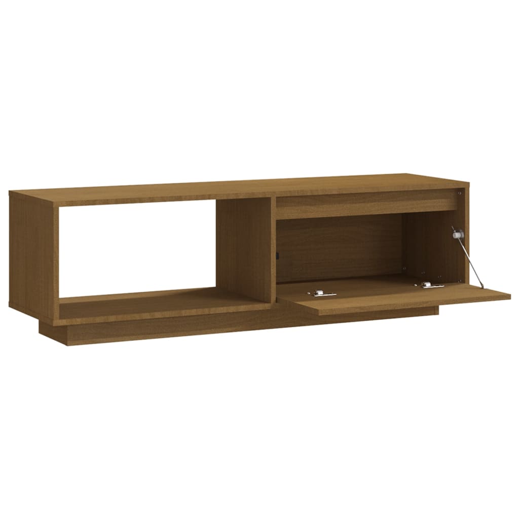 vidaXL TV Stand Honey Brown 43.3"x11.8"x13.2" Solid Pinewood