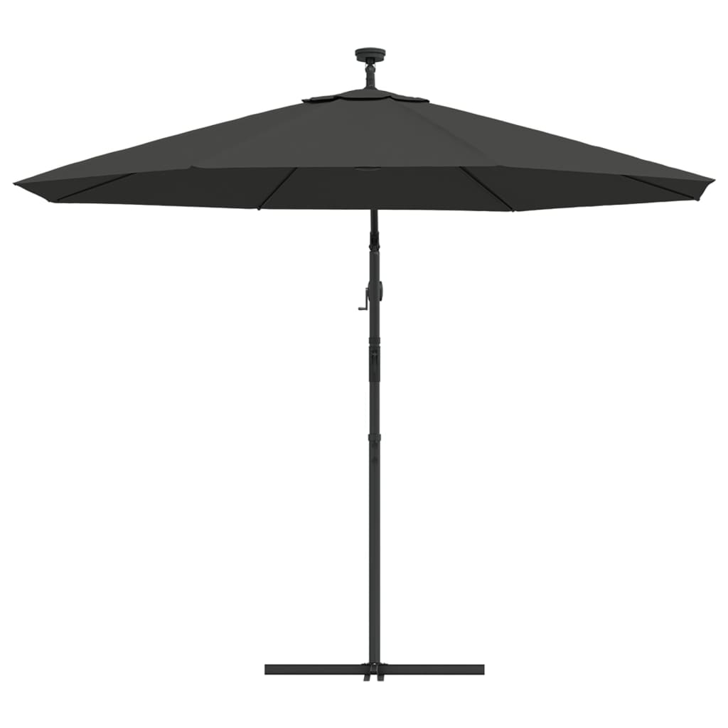 vidaXL Cantilever Umbrella with LED Lights and Steel Pole 118.1" Anthracite