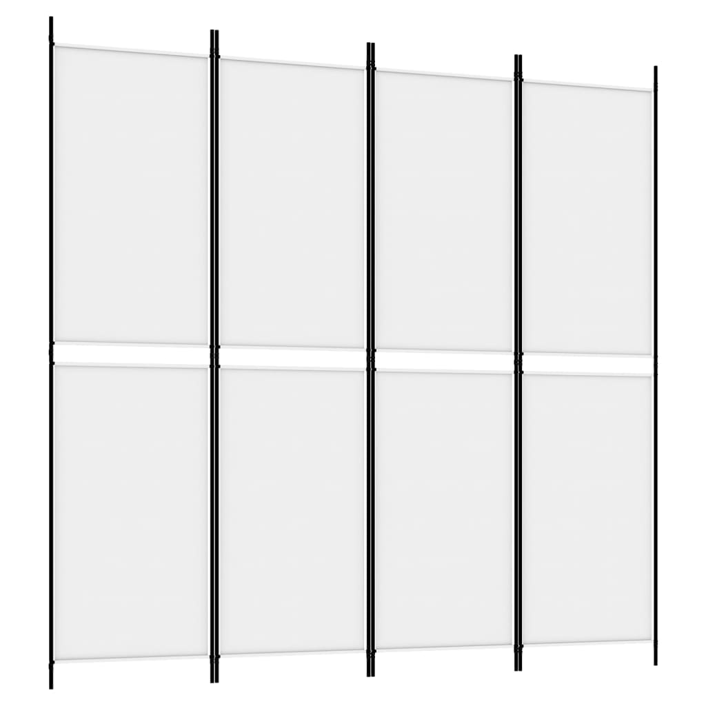 vidaXL 4-Panel Room Divider White 78.7"x78.7" Fabric