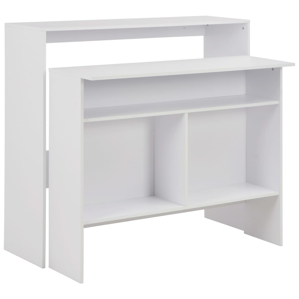 vidaXL Bar Table with 2 Table Tops White 51.2"x15.7"x47.2"