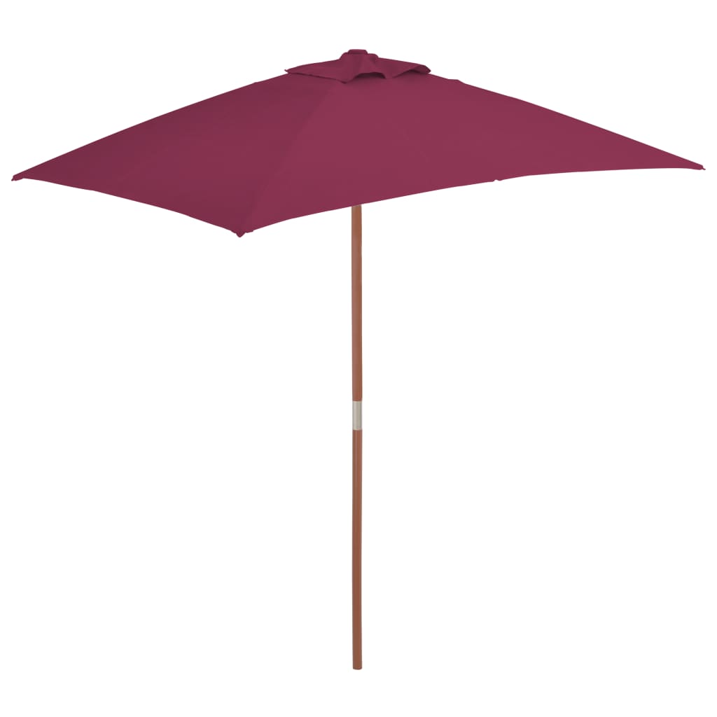 vidaXL Garden Parasol with Wooden Pole 59.1"x78.7" Bordeaux Red