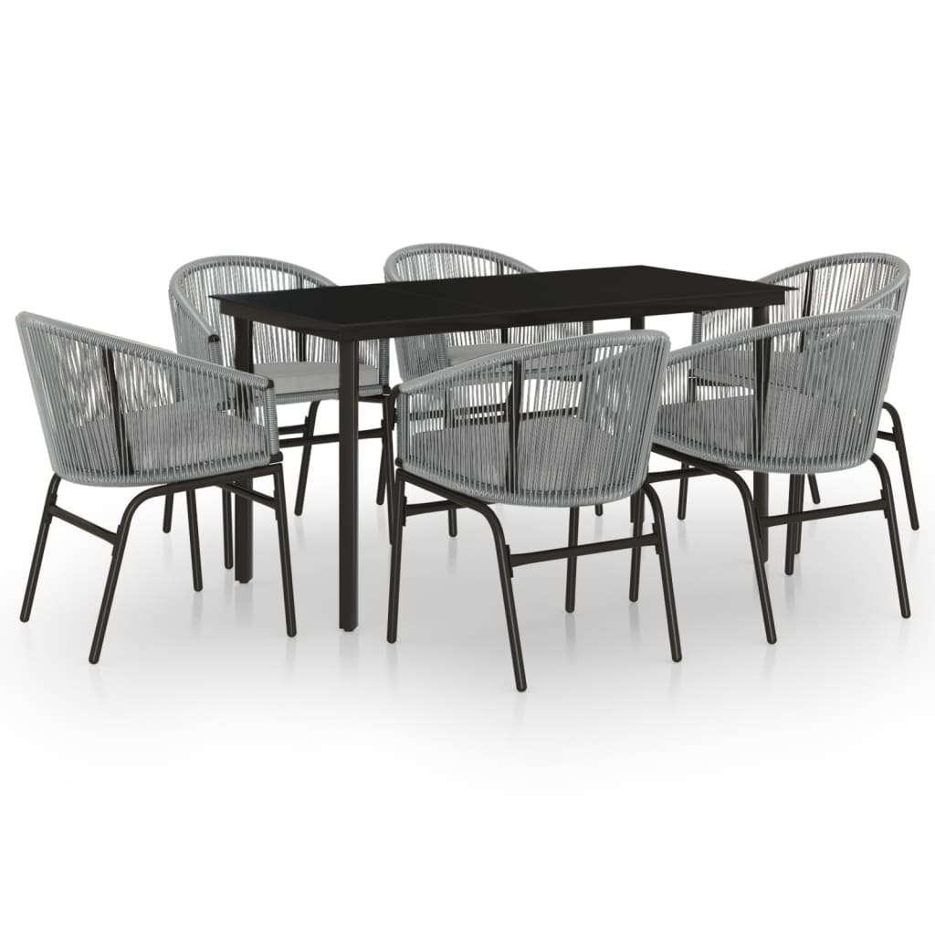 vidaXL 7 Piece Patio Dining Set Gray