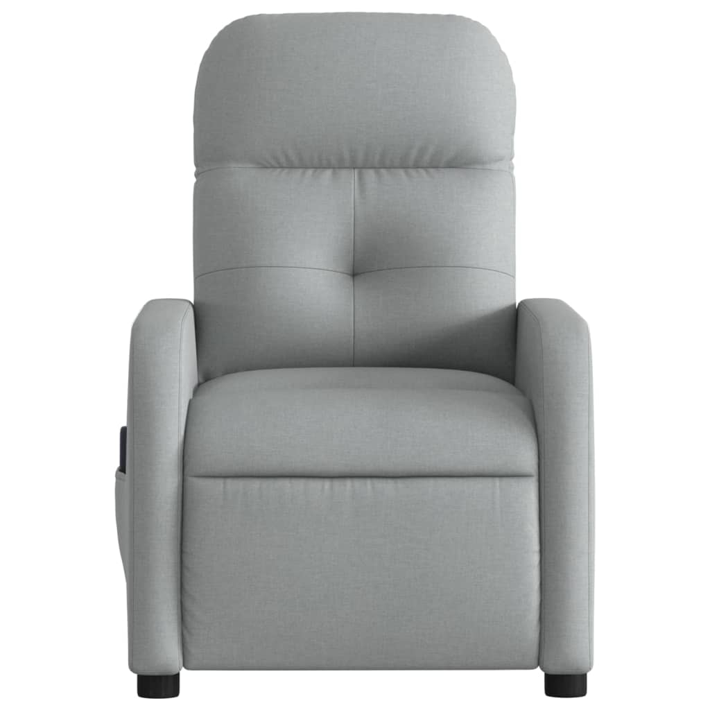 vidaXL Electric Massage Recliner Chair Light Gray Fabric