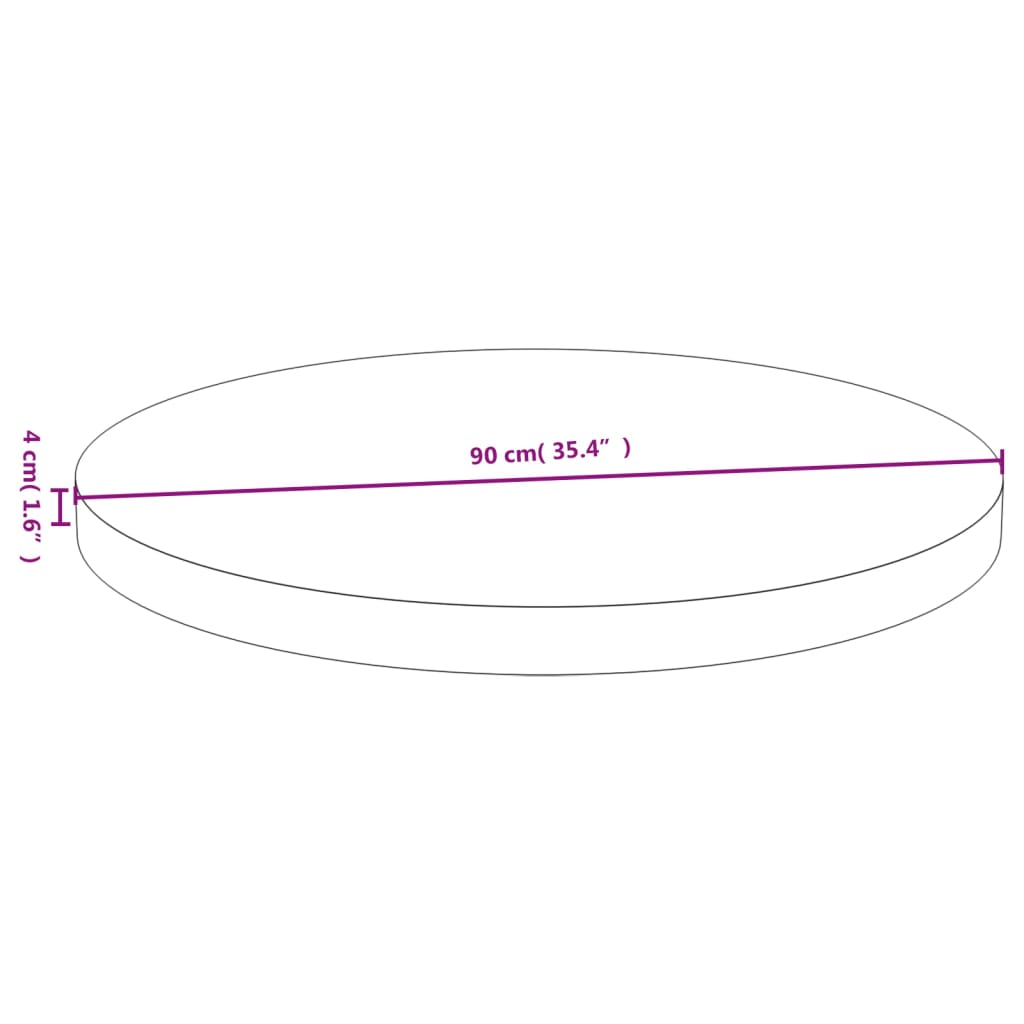 vidaXL Table Top Ø35.4"x1.6" Bamboo