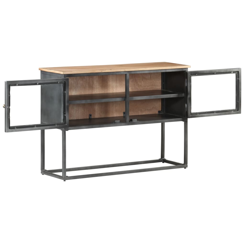 vidaXL Sideboard Gray 39.4"x11.8"x27.6" Solid Acacia Wood