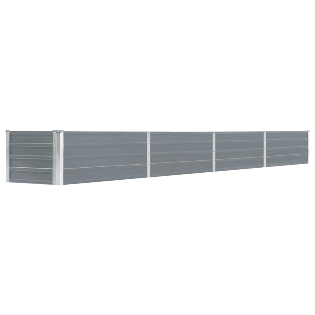 vidaXL Garden Raised Bed Galvanized Steel 126"x15.7"x17.7" Gray