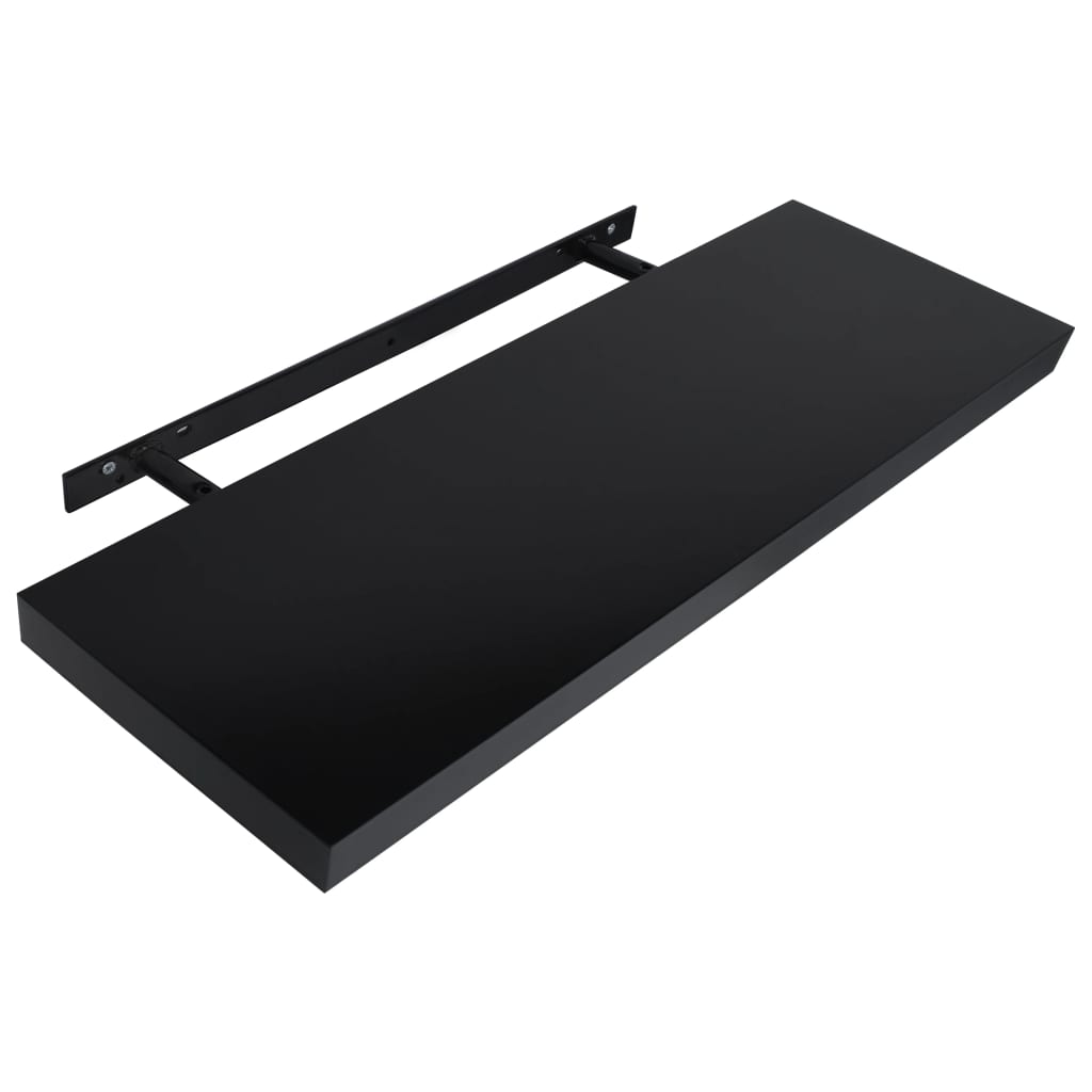 vidaXL Floating Wall Shelves 2 pcs Black 47.2"x7.9"x1.5"