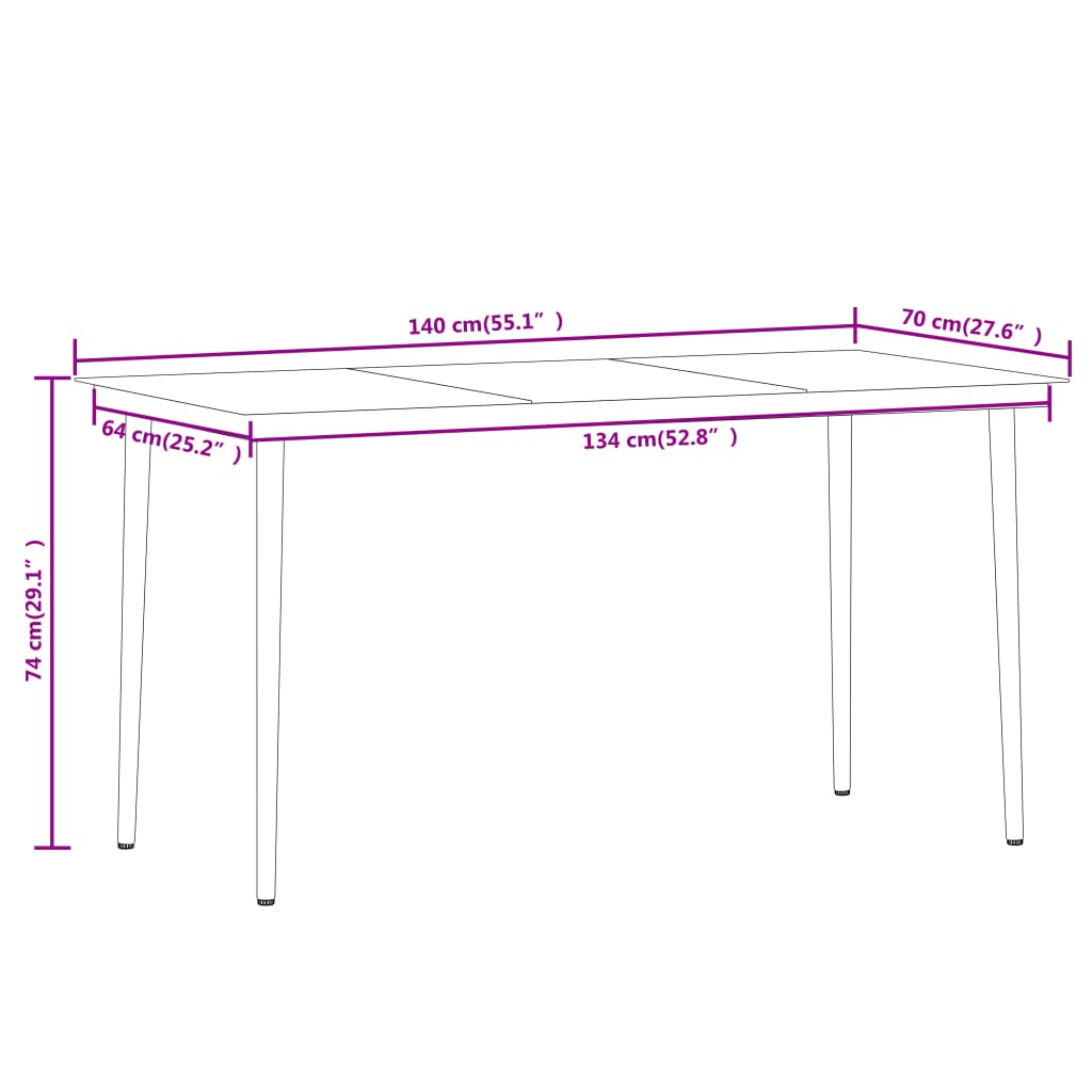 vidaXL 7 Piece Patio Dining Set Oak