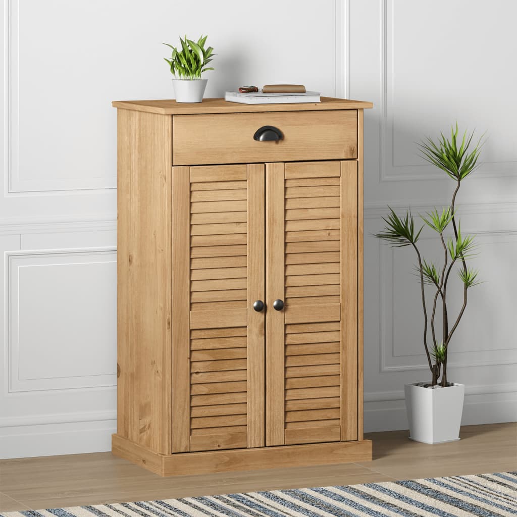 vidaXL Shoe Cabinet VIGO 23.6"x13.8"x37.8" Solid Wood Pine