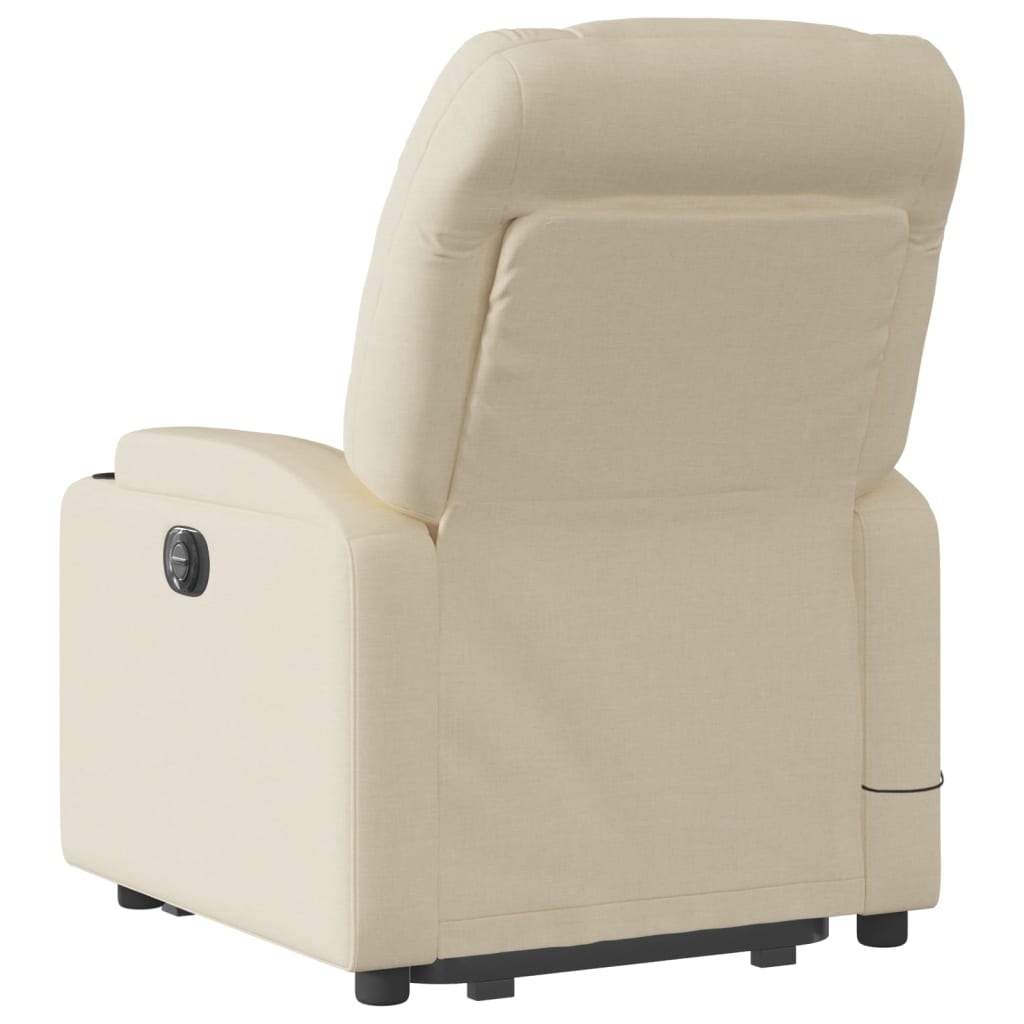 vidaXL Electric Stand up Massage Recliner Chair Cream Fabric