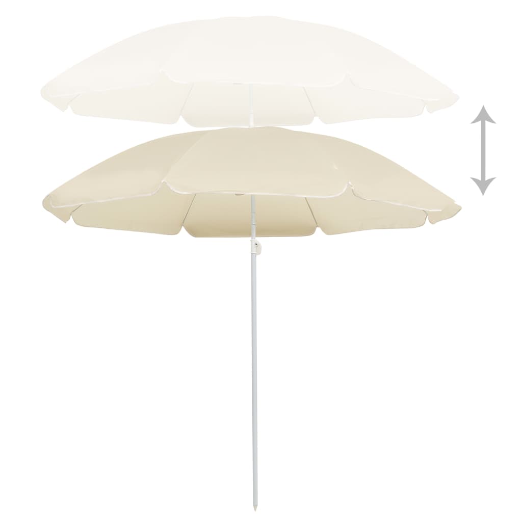 vidaXL Garden Parasol with Steel Pole Sand 70.9"