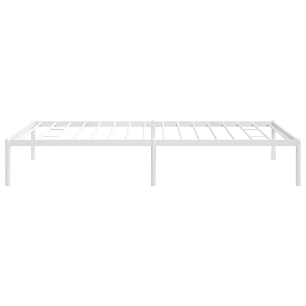 vidaXL Metal Bed Frame without Mattress White 39.4"x74.8"