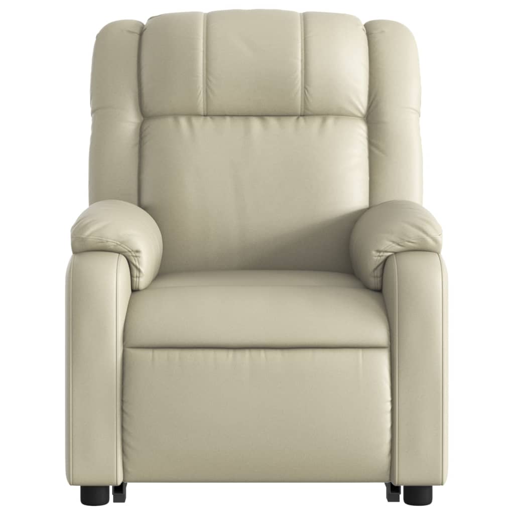 vidaXL Electric Stand up Massage Recliner Chair Cream Faux Leather