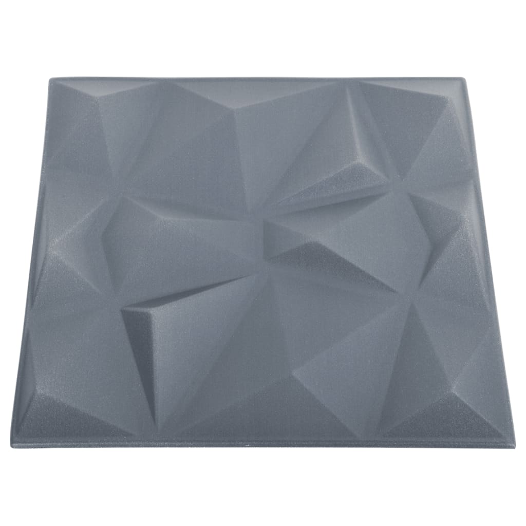 vidaXL 3D Wall Panels 12 pcs 19.7"x19.7" Diamond Gray 32.3 ft²