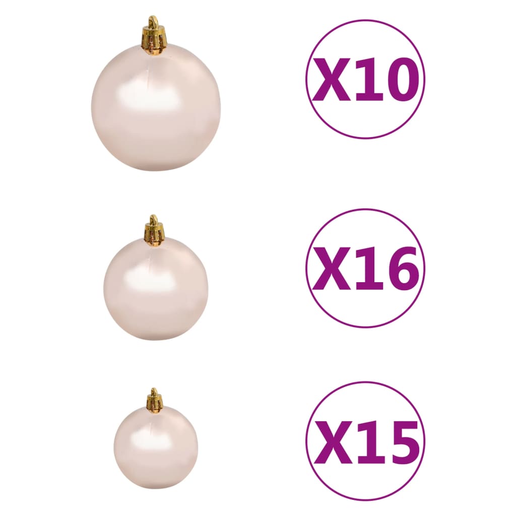 vidaXL Artificial Pre-lit Christmas Tree with Ball Set Green 82.7" PVC