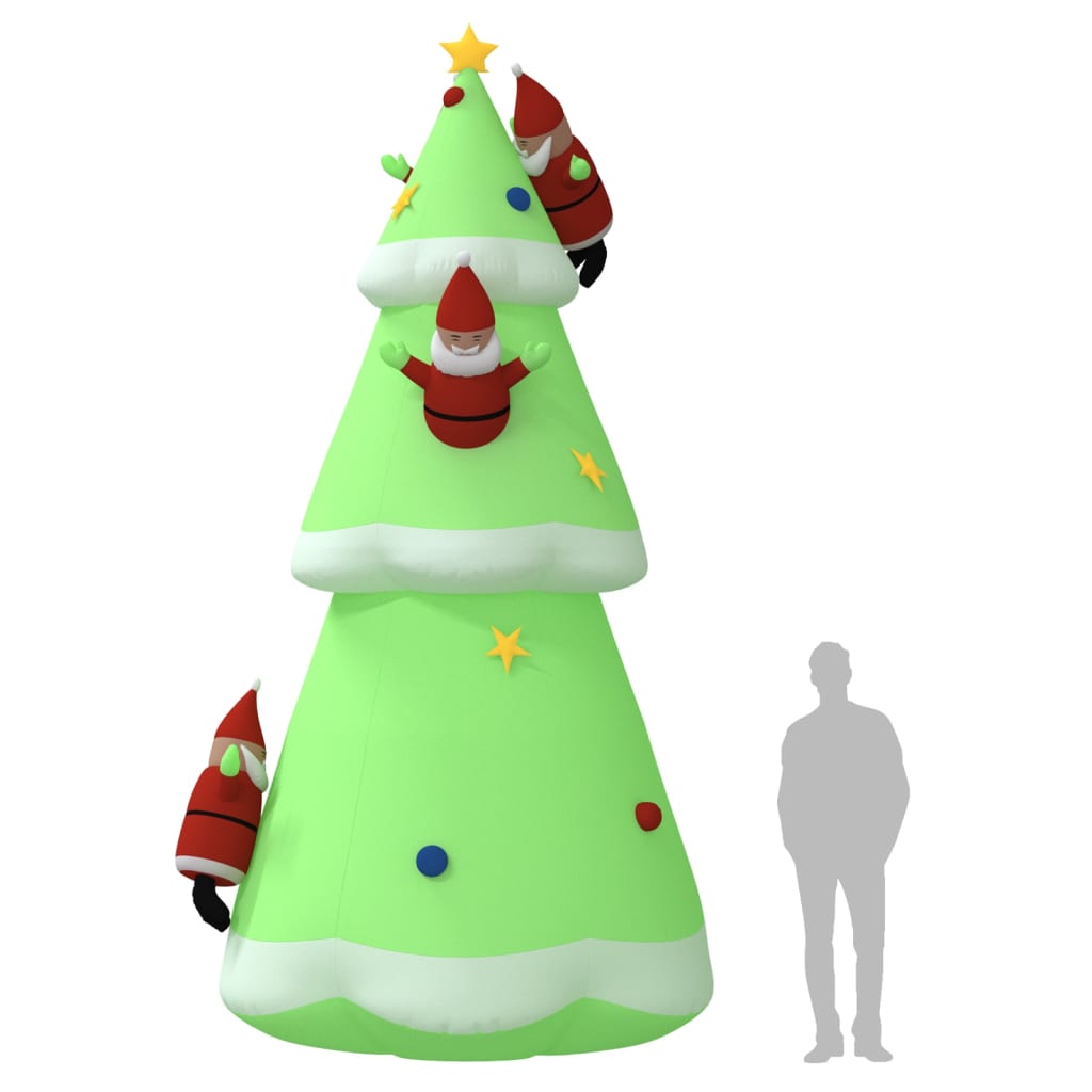 vidaXL Inflatable Christmas Tree with LEDs 196.9"