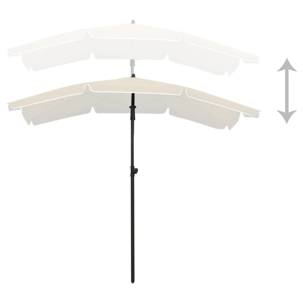 vidaXL Garden Parasol with Pole 78.7"x51.2" Sand