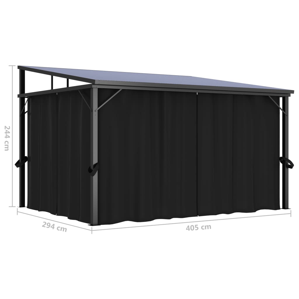 vidaXL Gazebo with Curtain 13.3'x9.6'x8' Anthracite